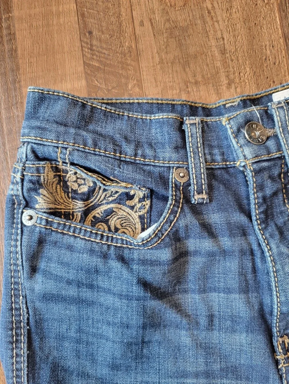 Cruel Denim Embroidered Pockets Boot Cut Medium Wash Jeans - Picture 4 of 11